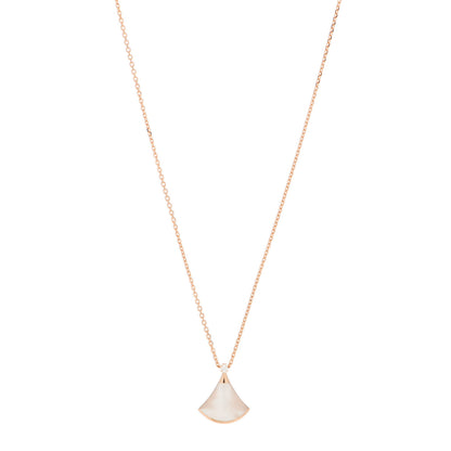 Bulgari 18K Rose Gold Diamond Mother of Pearl Small Divas' Dream Pendant Necklace 1 of 7