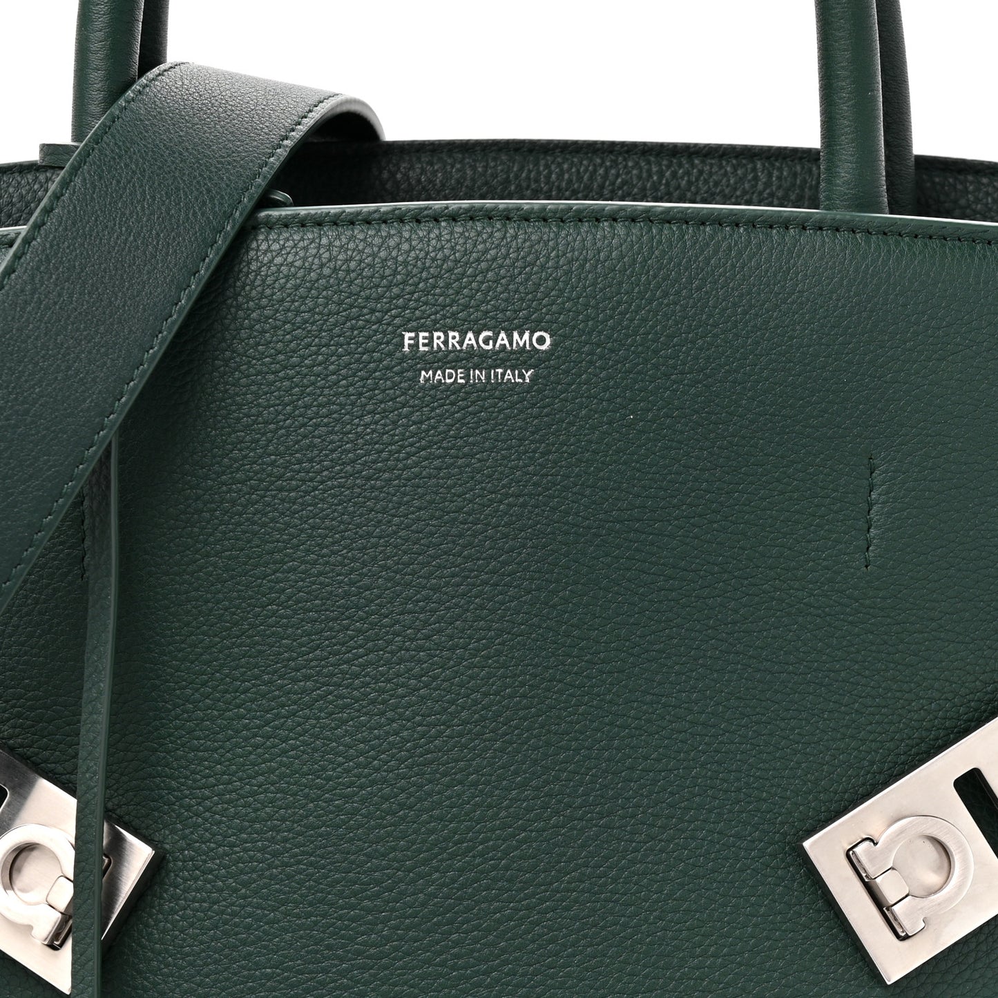 Calfskin Mens Hug Briefcase Moss Green