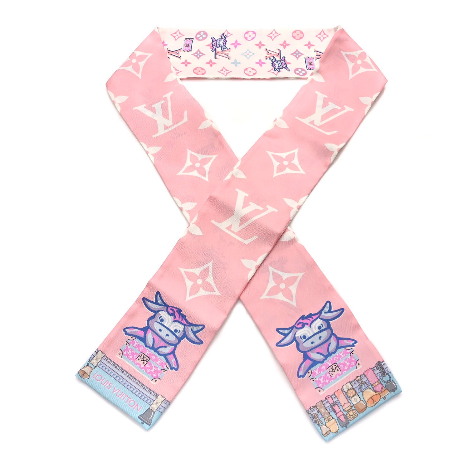 Louis Vuitton Silk Monogram Rodeo Bandeau Rose 1 of 3