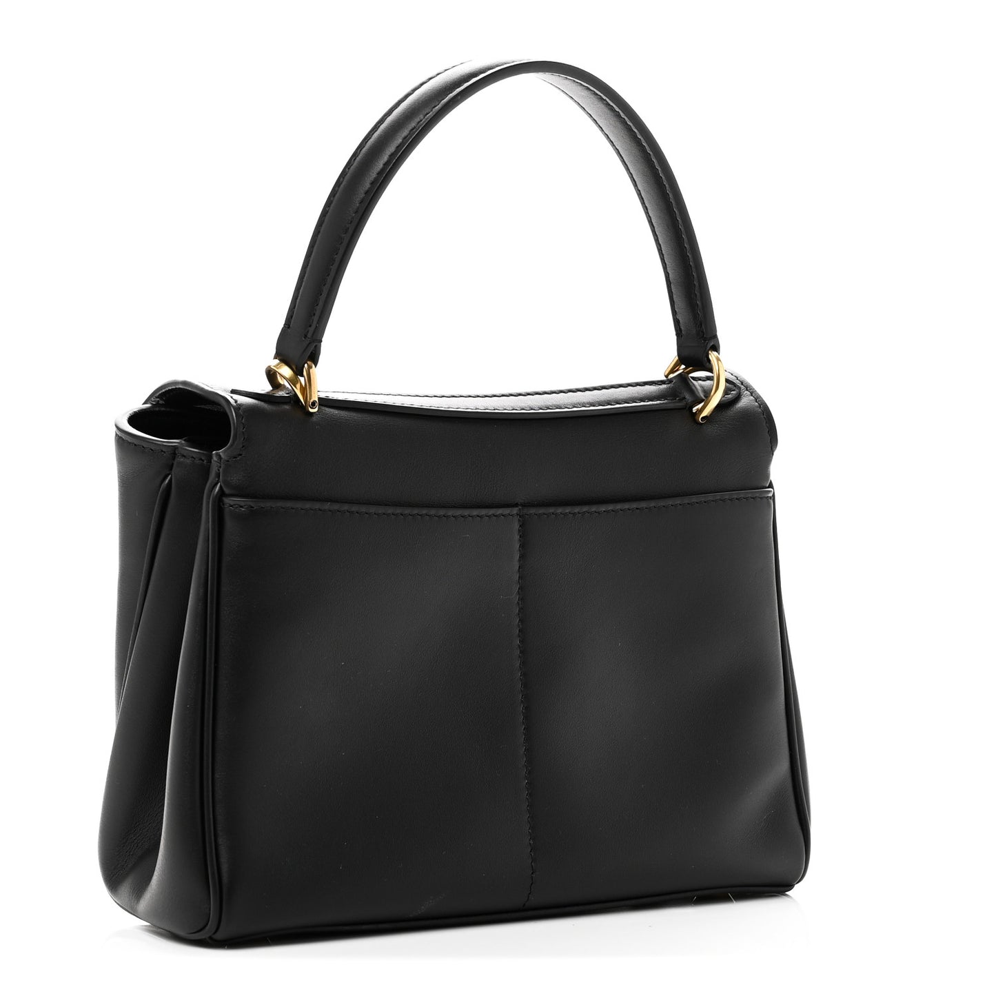 Natural Smooth Calfskin Mini Rodeo Top Handle Handbag Black