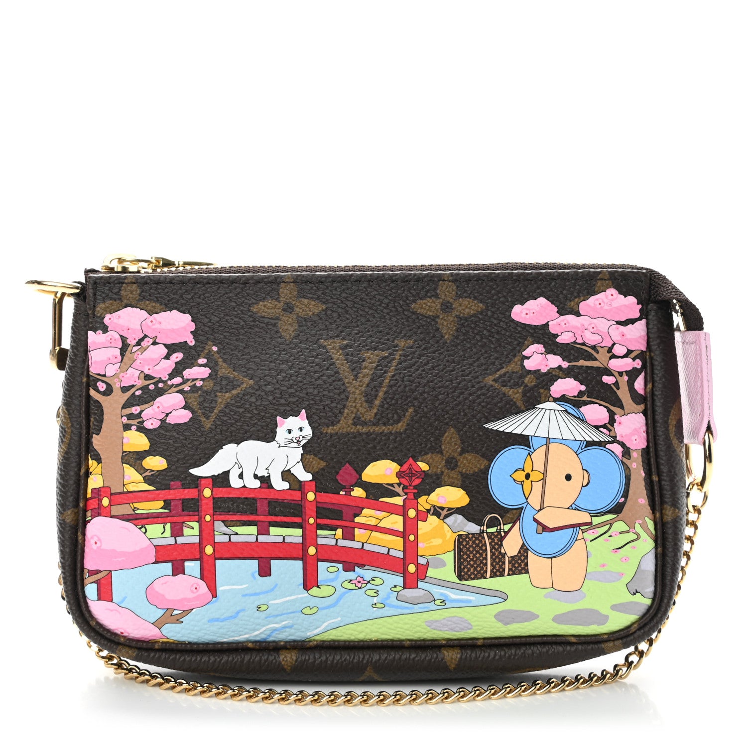 Louis Vuitton Monogram 2021 Christmas Animation Japanese Garden Mini Pochette Accessories Wisteria Pink 1 of 7