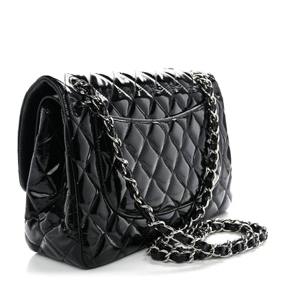 Chanel Patent Quilted Jumbo Double Flap Black 3 of 13