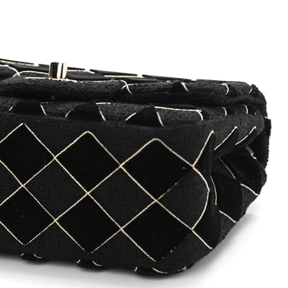 Chanel Velvet Tweed Quilted Mini Square Flap Black 10 of 11
