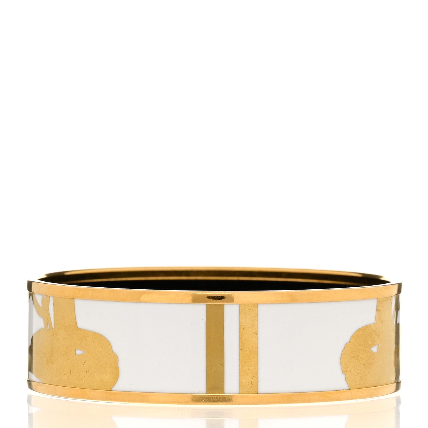 Hermes Enamel Printed Wide Brides De Gala Tattoo Bracelet 62 Cuivre 3 of 6