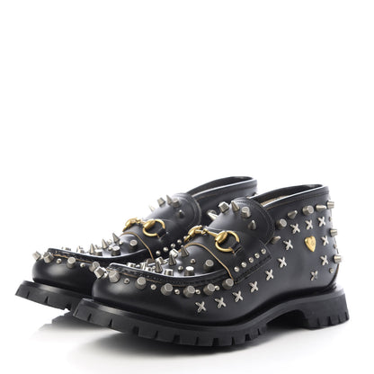 Gucci Cordovan Lux Studded Mens Harald Horsebit Ankle Boots 8.5 Black 3 of 11