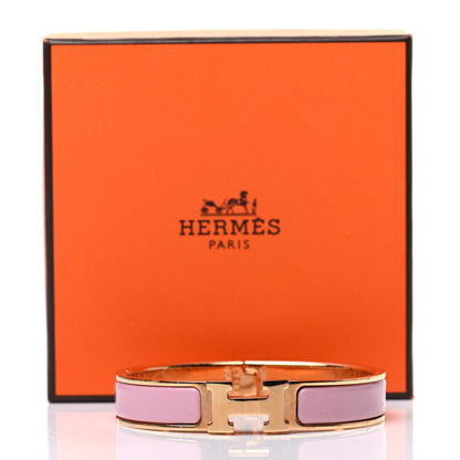 Hermes Enamel Narrow Clic Clac H Bracelet GM Rose Delirium 5 of 5