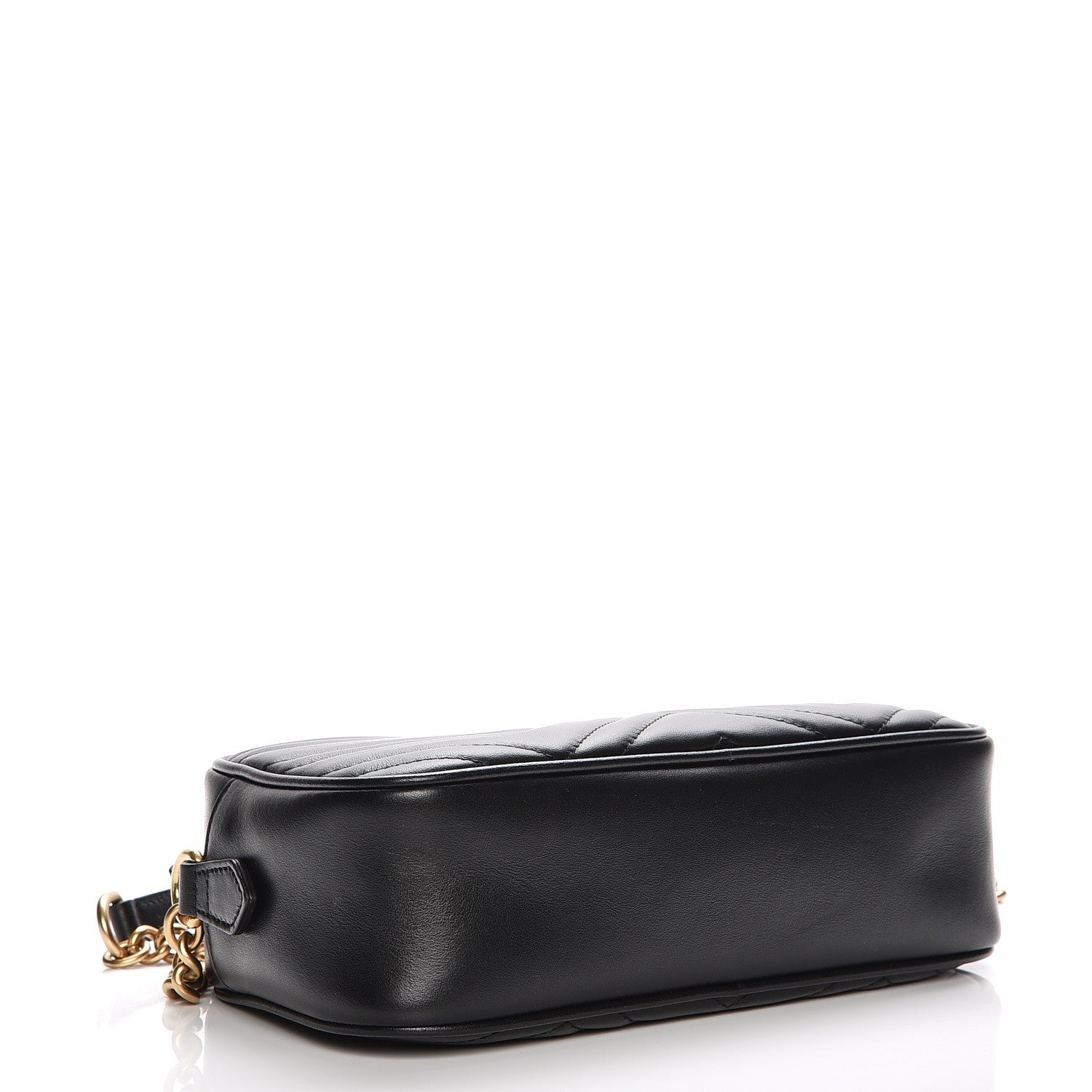 Gucci Calfskin Matelasse Small GG Marmont Chain Shoulder Bag Black 4 of 7