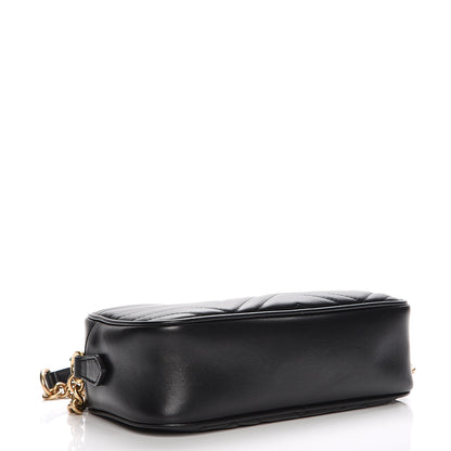 Gucci Calfskin Matelasse Small GG Marmont Chain Shoulder Bag Black 4 of 7