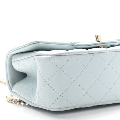 Chanel Lambskin Quilted Mini Top Handle Rectangular Flap Light Blue 8 of 9