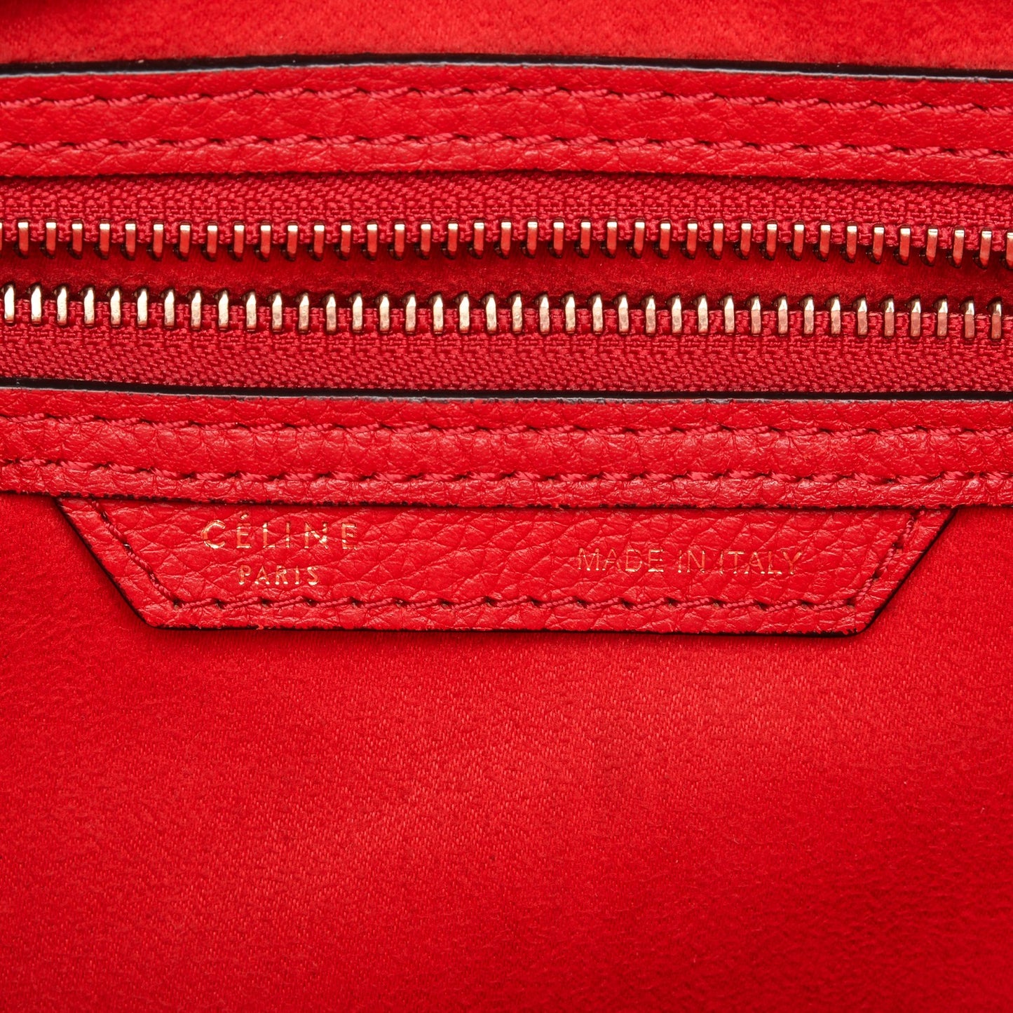 Drummed Calfskin Mini Luggage Coquelicot