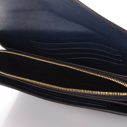 Celine Smooth Calfskin Large Multifunction Envelope Flap Clutch Metallic Blue 5 of 8