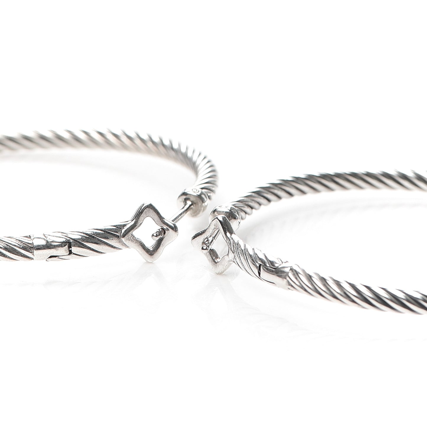 Sterling Silver Large Cable Classics Hoop Earrings