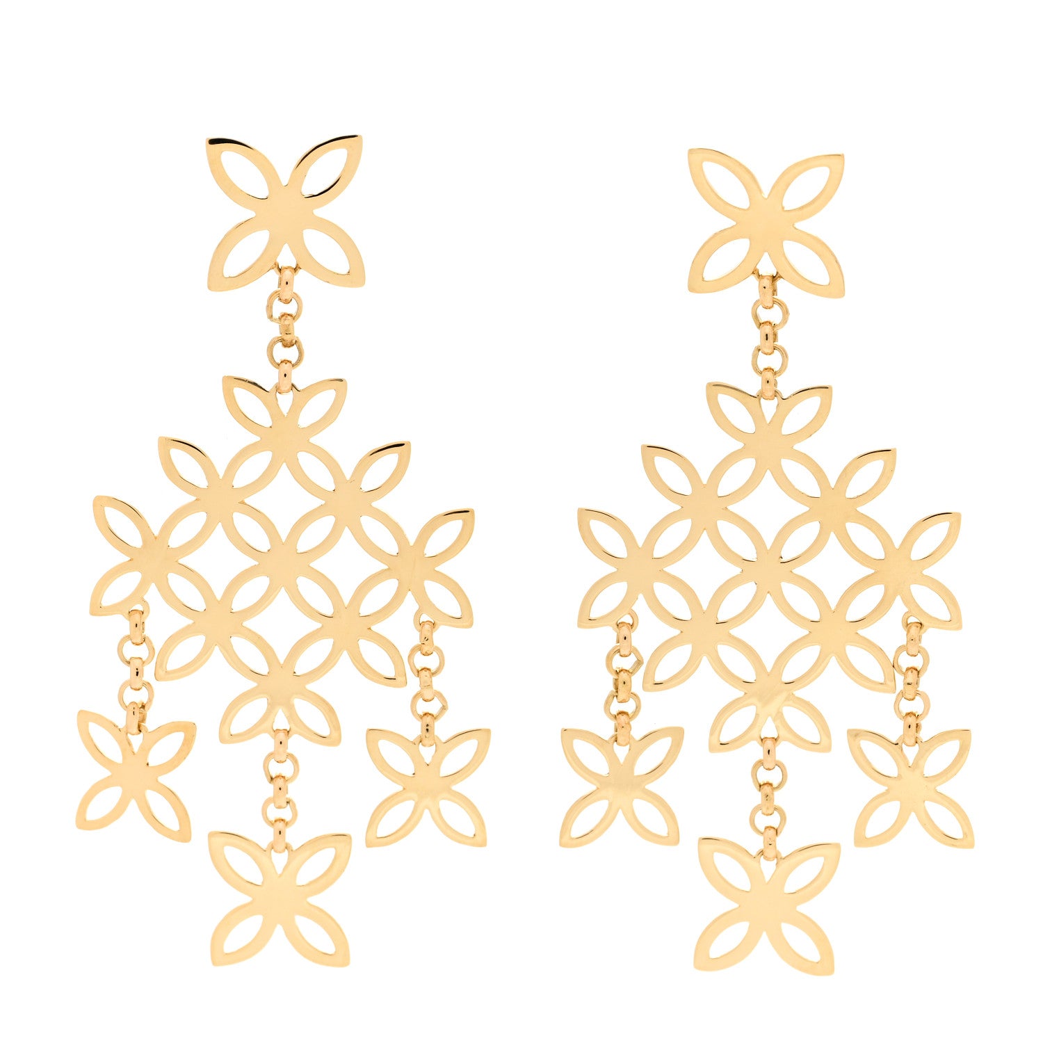 John Hardy 18K Yellow Gold Kawung Chandelier Earrings 1 of 6