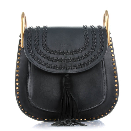 Chloe Calfskin Braided Small Hudson Shoulder Bag Black 1 of 7