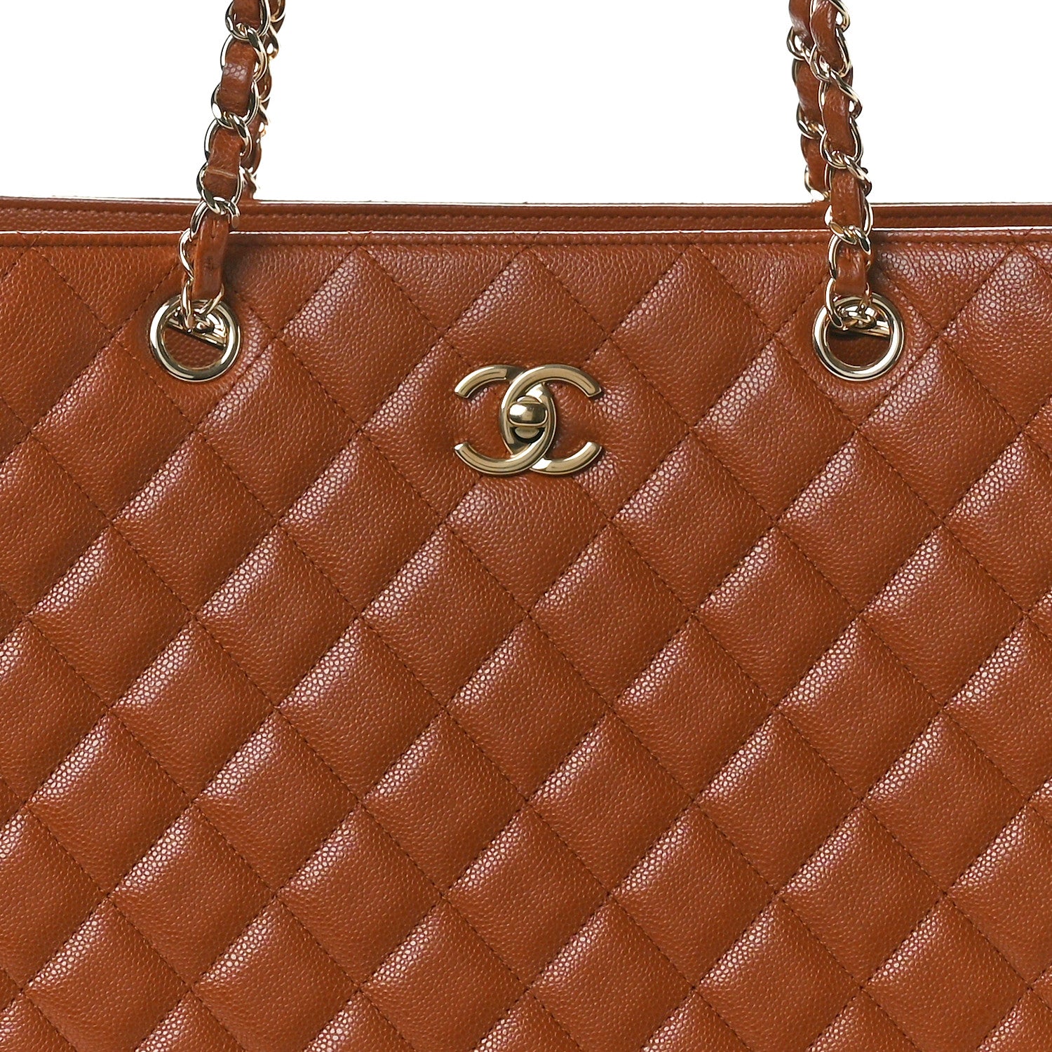 Chanel Caviar Quilted Large Shopping Tote Dark Beige 7 of 9