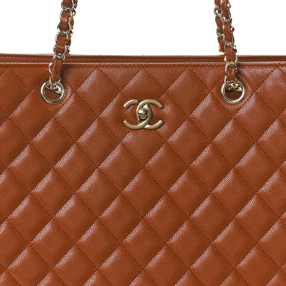 Chanel Caviar Quilted Large Shopping Tote Dark Beige 7 of 9