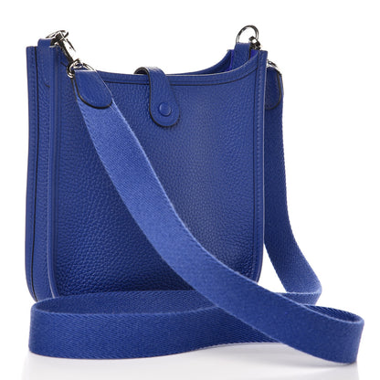 Hermes Taurillon Clemence Evelyne TPM Bleu Electrique 3 of 9