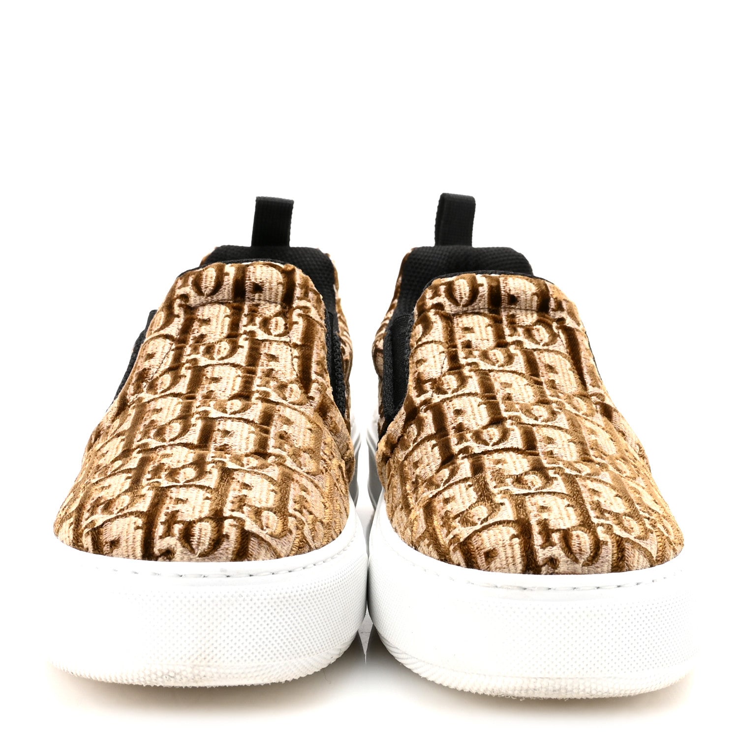 Christian Dior Velvet Oblique Womens Solar Slip On Sneakers 38 Bronze 3 of 10