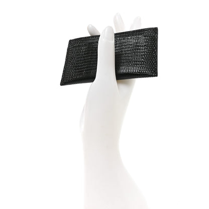 Chanel Lizard Embossed Card Holder Black 2 of 8