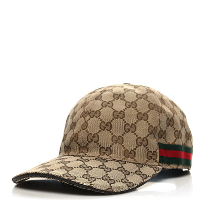 Gucci Monogram Web Baseball Hat M Beige Cocoa 1 of 9