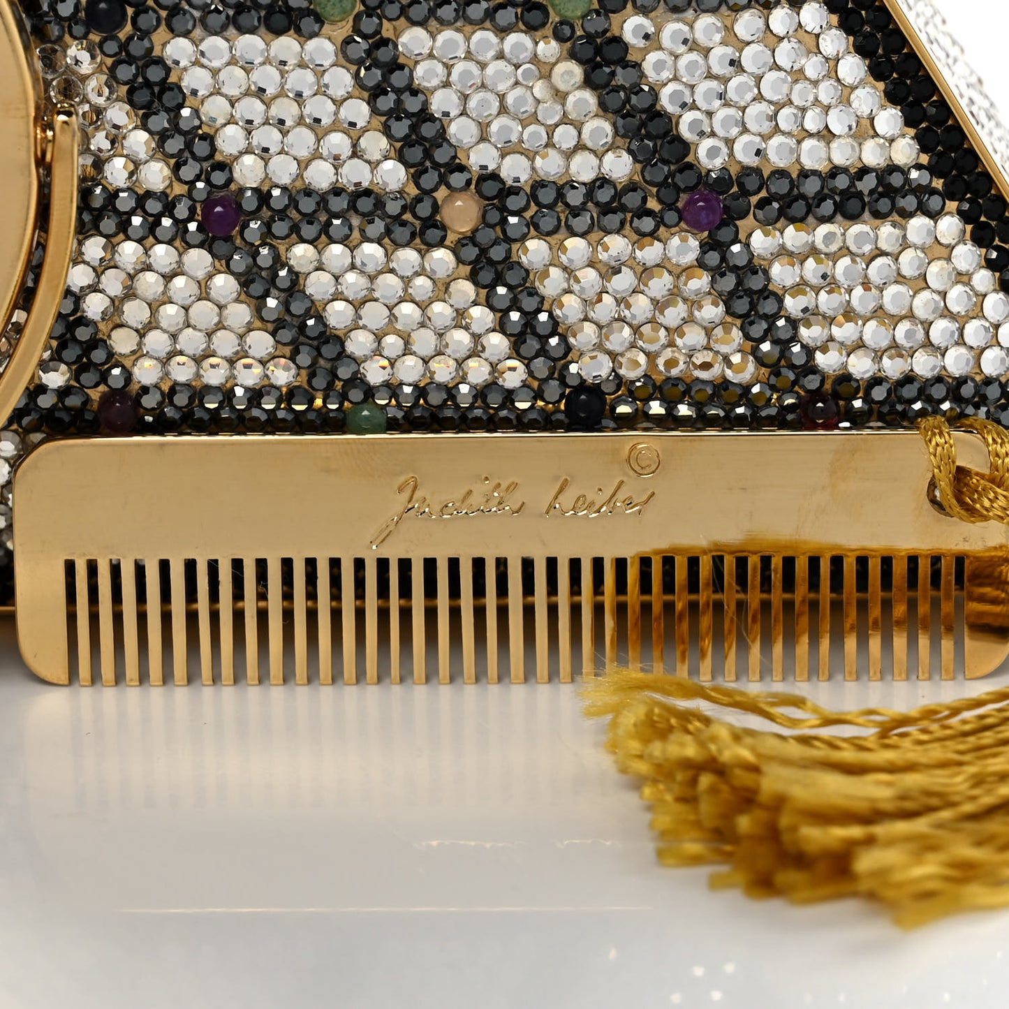 Crystal Minaudiere Clutch Gold Multicolor