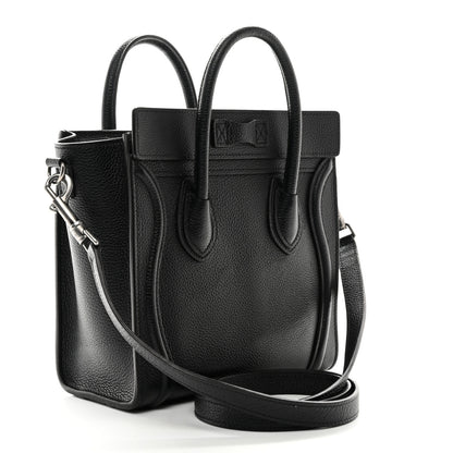 Celine Drummed Calfskin Nano Luggage Black 3 of 11