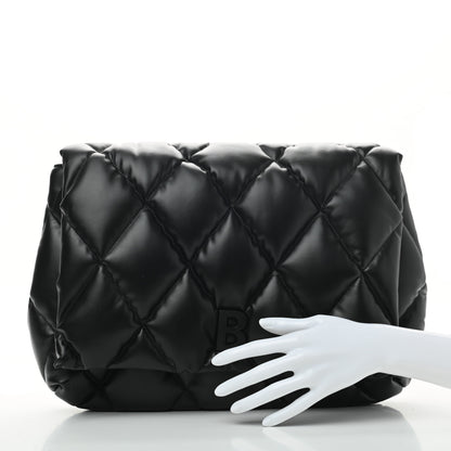 Balenciaga Nappa Calfskin Quilted Touch B Clutch Bag Black 2 of 6
