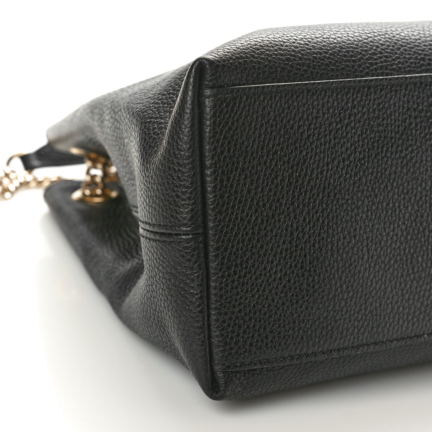 Gucci Pebbled Calfskin Medium Soho Chain Shoulder Bag Black 9 of 10