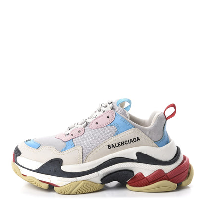Balenciaga Fabric Mesh Womens Triple S Sneakers 36 White Blue Pink 1 of 10