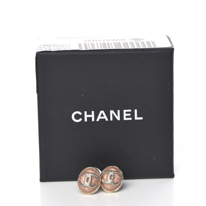 Chanel Enamel CC Earrings Pink Gold 5 of 5