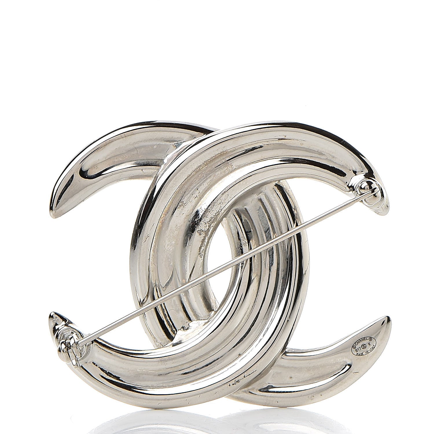 Chanel Crystal CC Brooch Silver 3 of 6