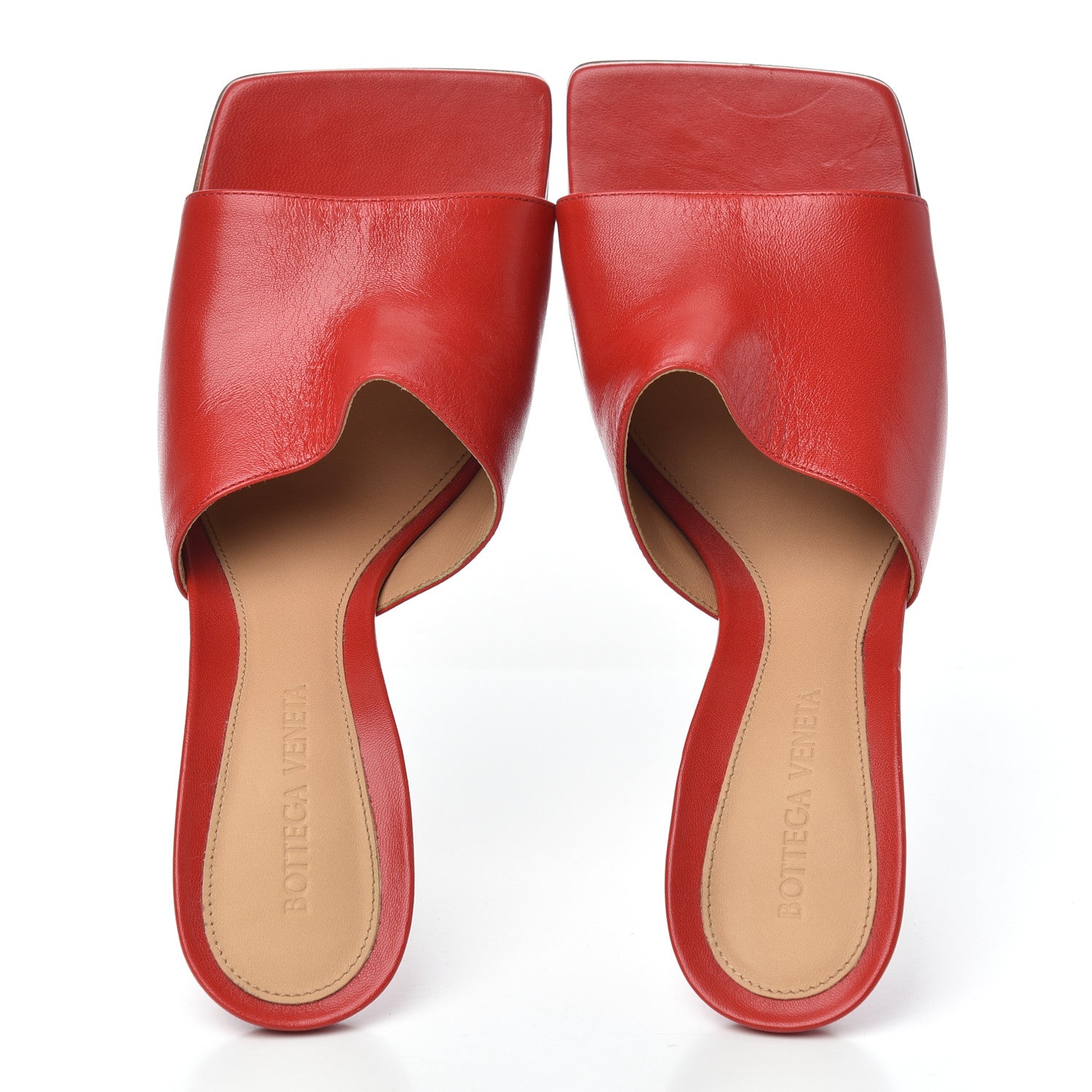 Bottega Veneta Lambskin Stretch Mule Sandals 38 Bright Red 5 of 8