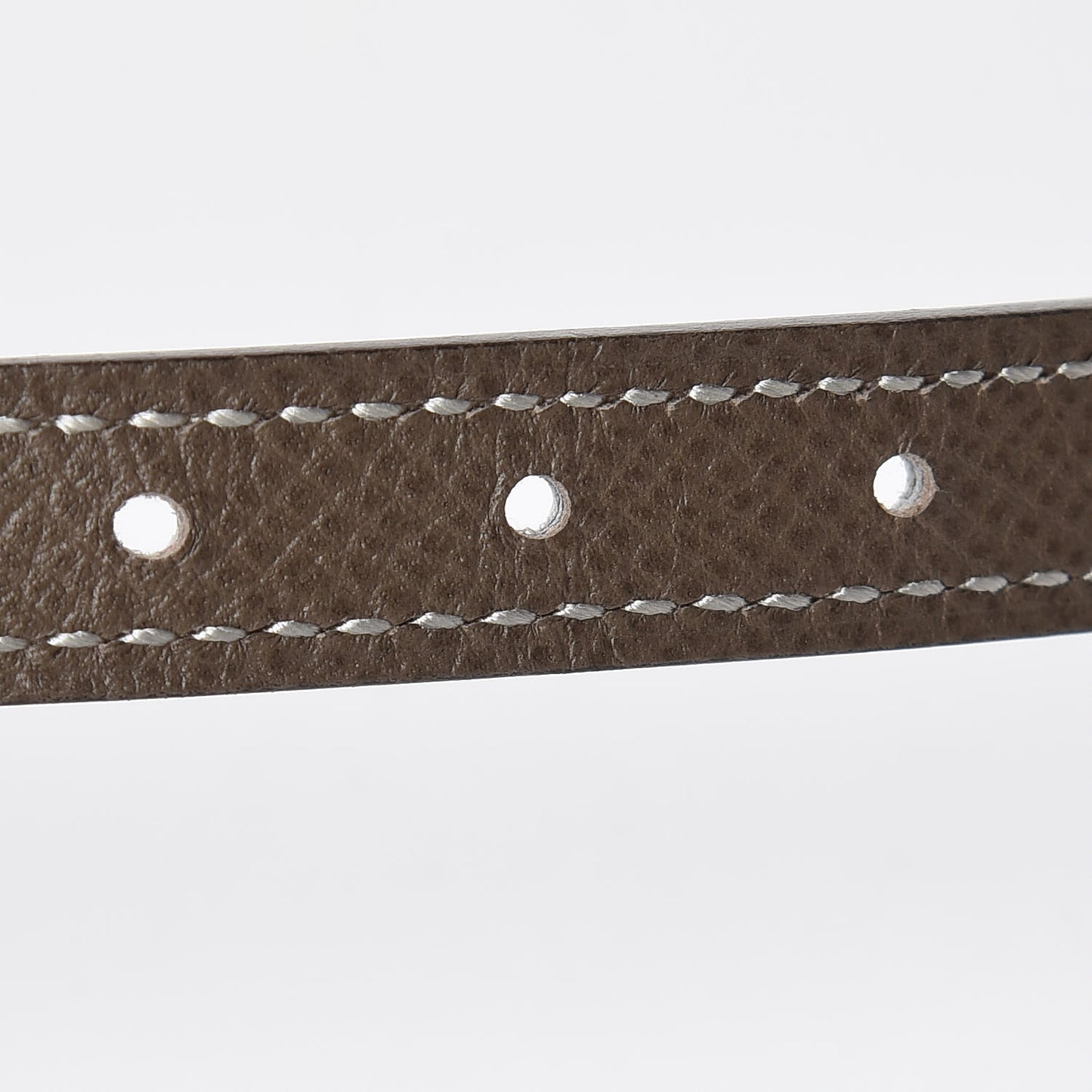 Epsom 13mm Mini Laquee Reversible Belt 75 Blanc Etoupe