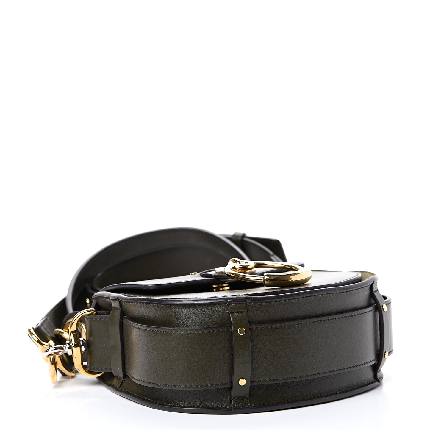Calfskin Suede Small Tess Bag Deep Forest