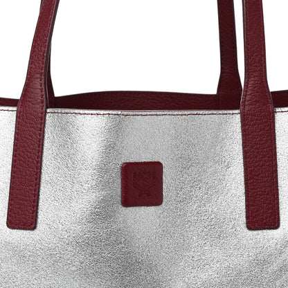 MCM Grained Calfskin Medium Reversible Wandel Tote Ruby Tan 12 of 16