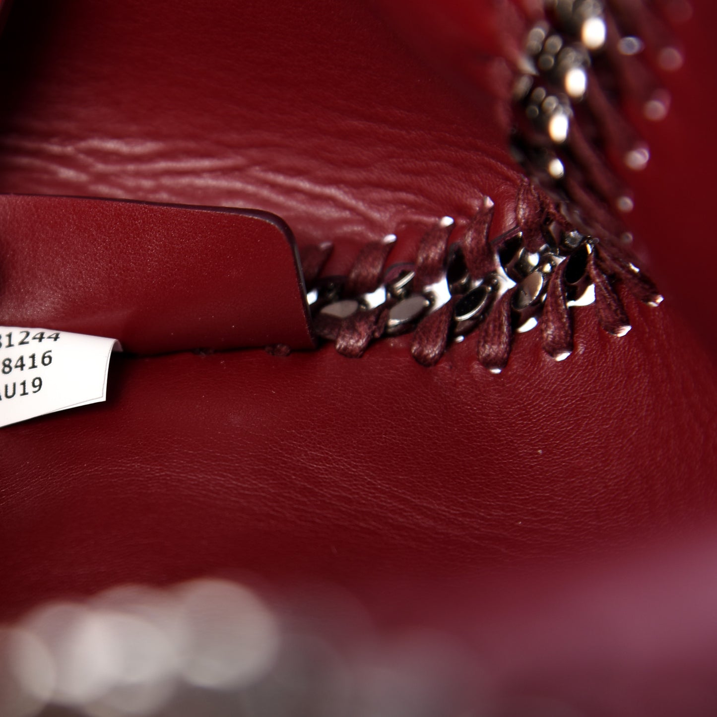 Denim Alter Nappa Logo Falabella Reversible Tote Burgundy
