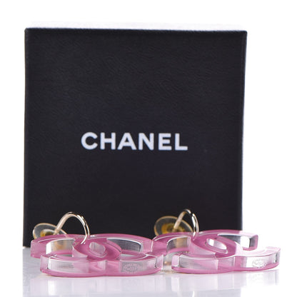 Chanel Lucite CC Drop Earrings Pink 5 of 5