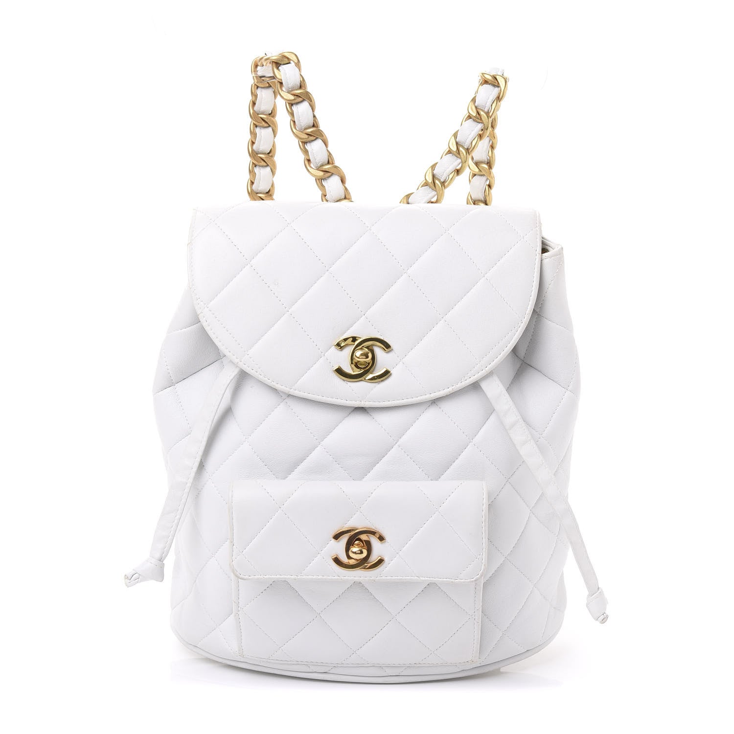 Chanel Lambskin Quilted Backpack White 1 of 11