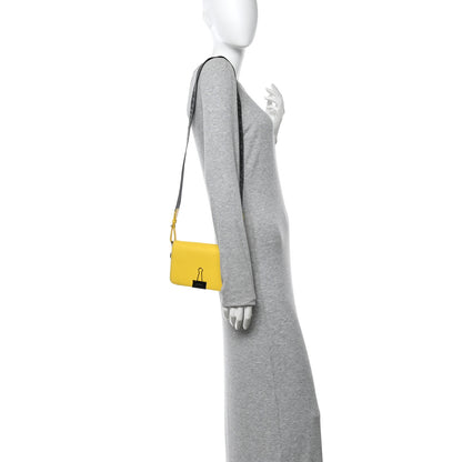 Off-White Calfskin Mini Binder Clip Bag Yellow 2 of 15