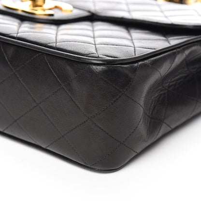 Chanel Lambskin Quilted Jumbo Single Flap Black 10 of 15