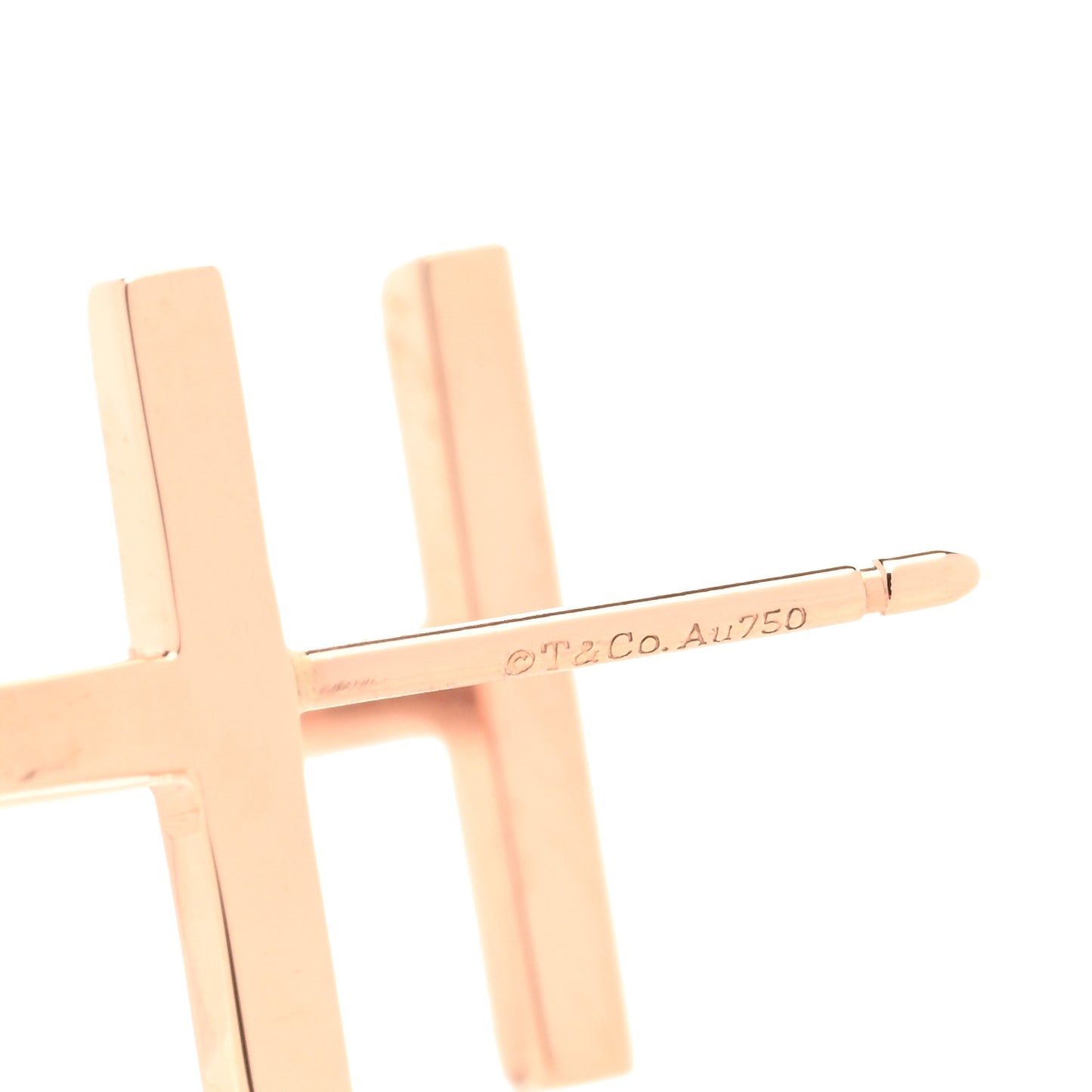 18K Rose Gold Medium T Wire Hoop Earrings