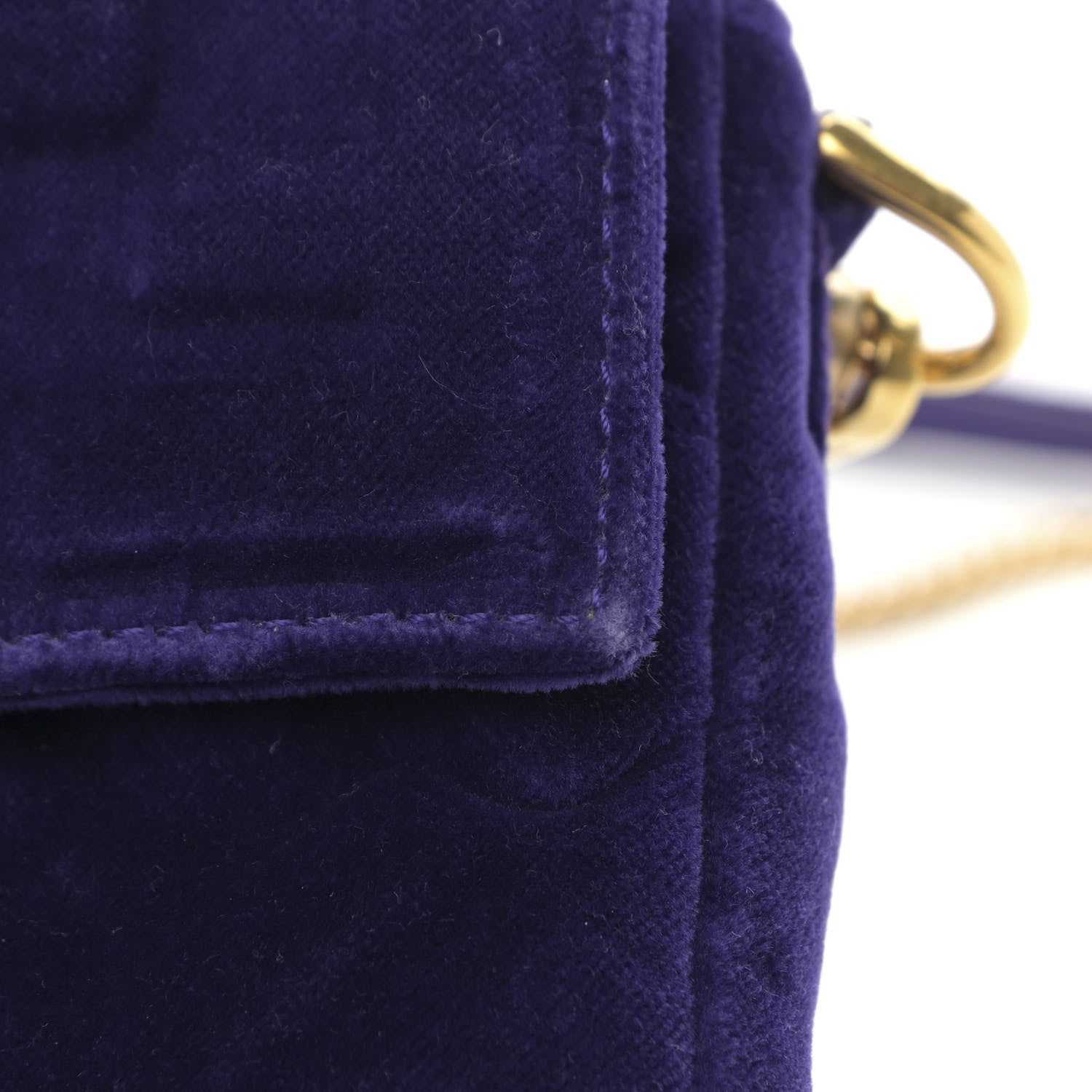 Fendi Velluto FF Embossed Mini Baguette Viola Plus 11 of 13