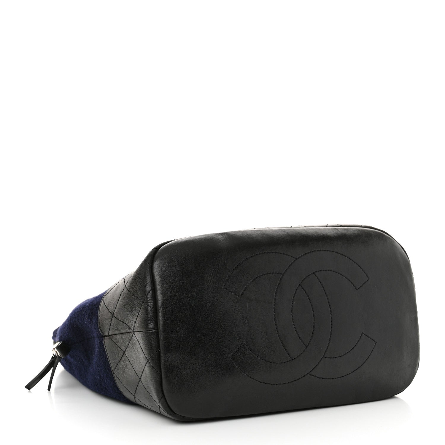 Chanel Wool Calfskin Embroidered Paris Hamburg Large Shopping Bag Blue 4 of 14