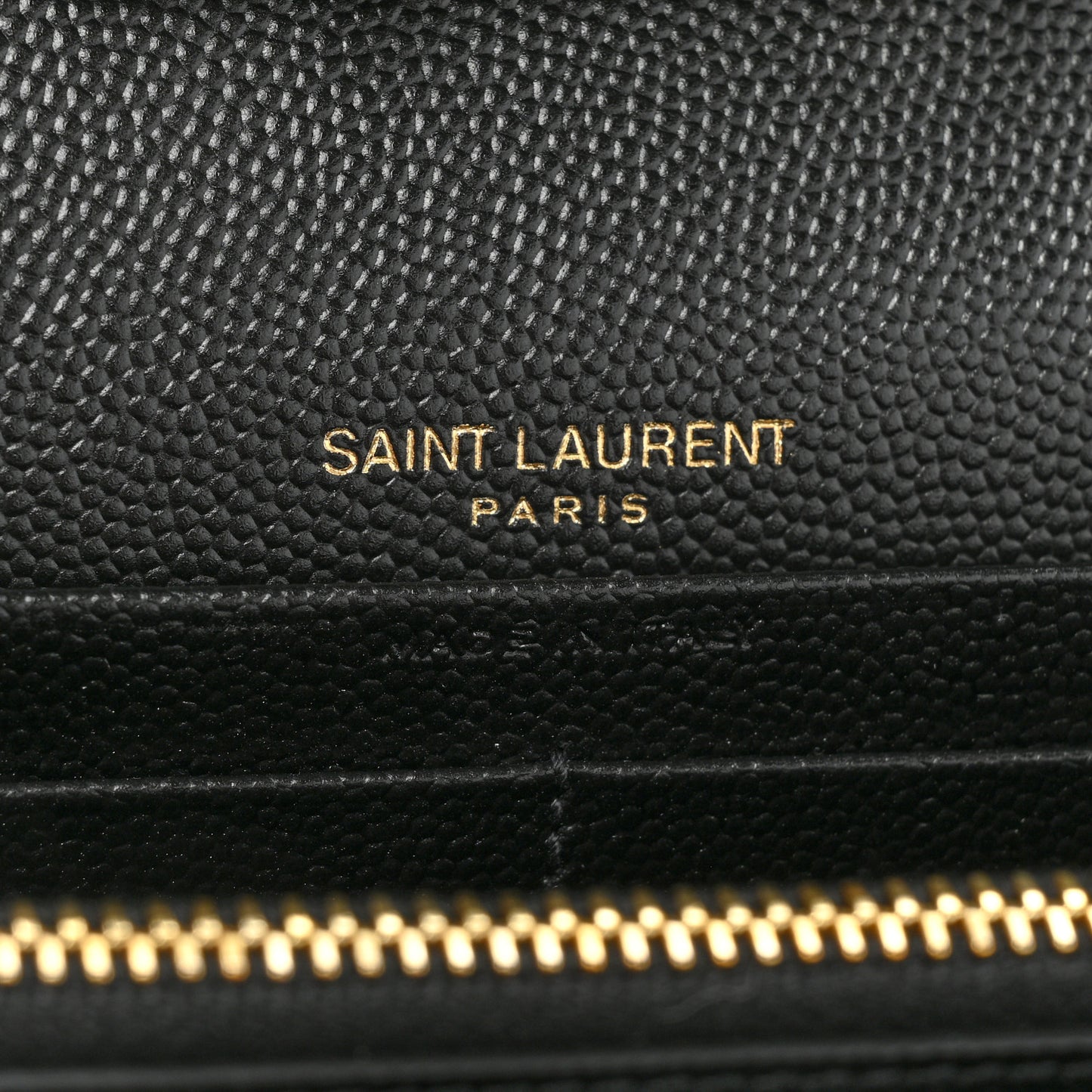 Grain De Poudre Matelasse Chevron Monogram Chain Wallet Black