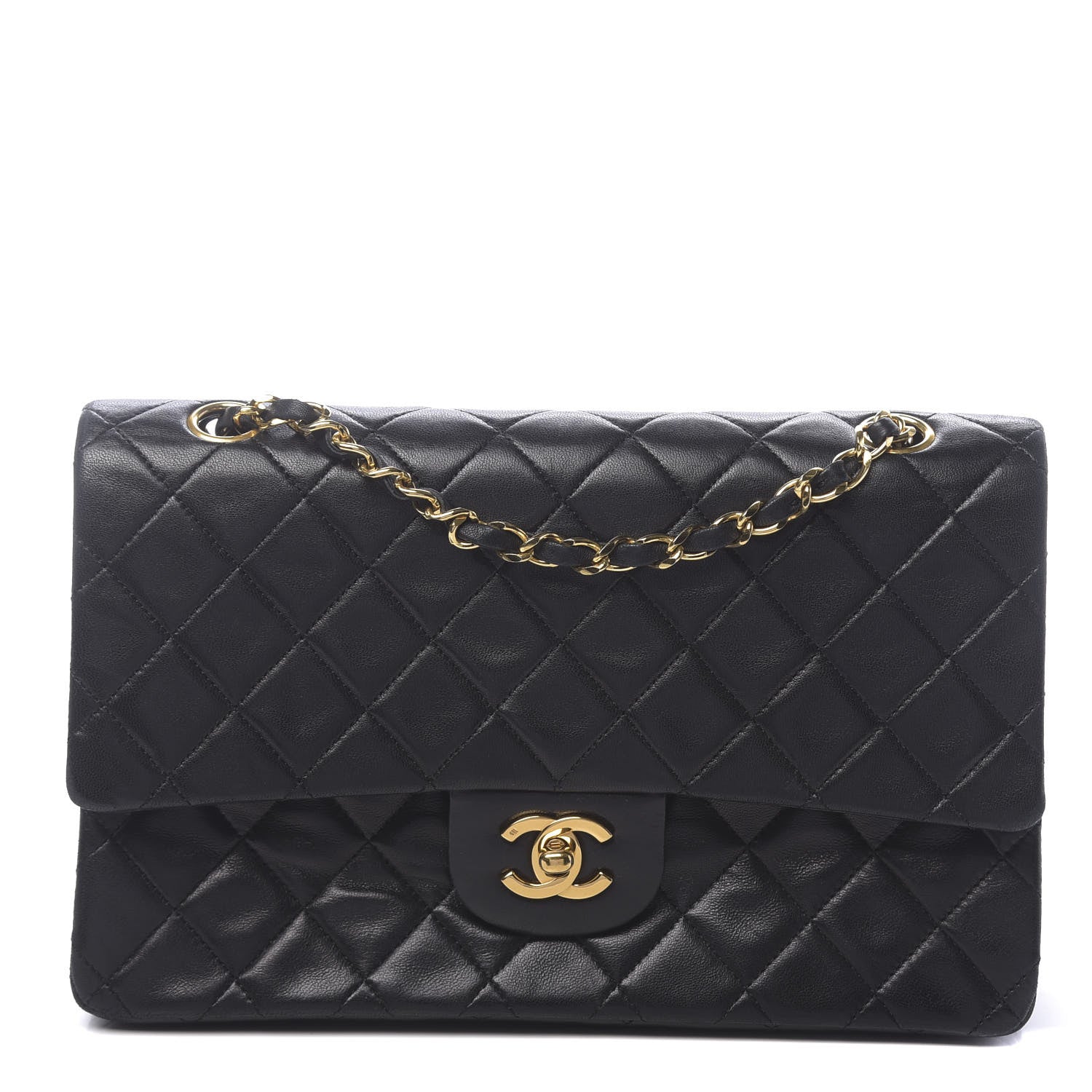 Chanel Lambskin Quilted Medium Double Flap Black 1 of 15