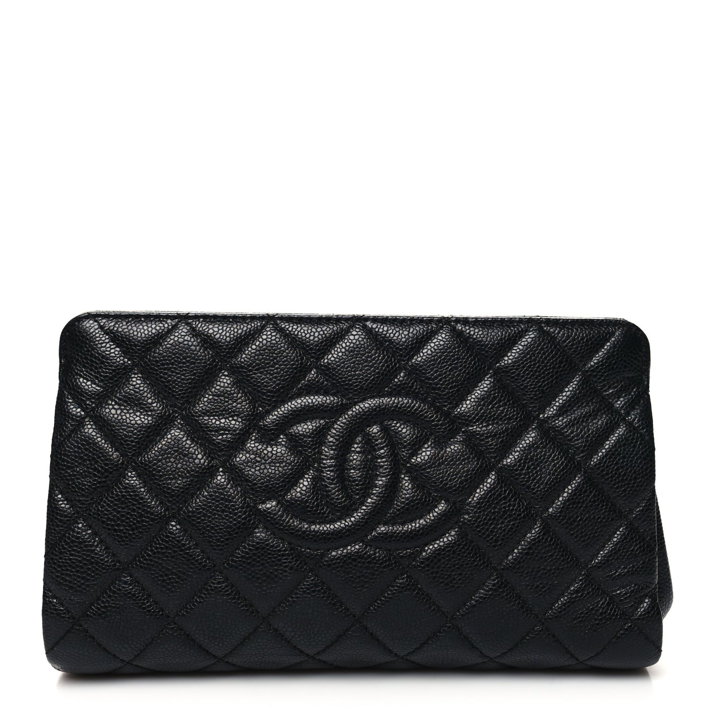 Caviar Quilted CC Clutch Pochette Black