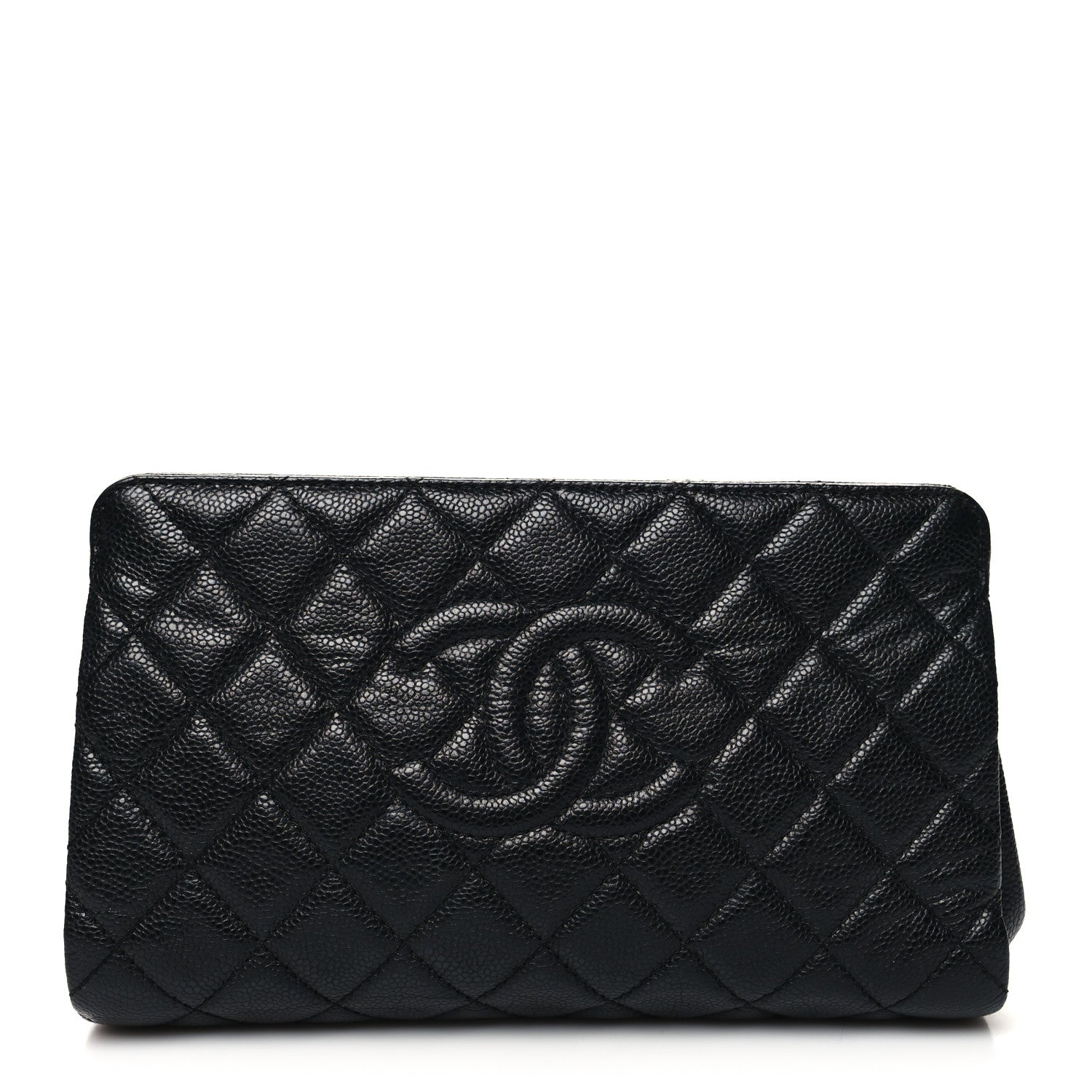 Chanel Caviar Quilted CC Clutch Pochette Black 1 of 10