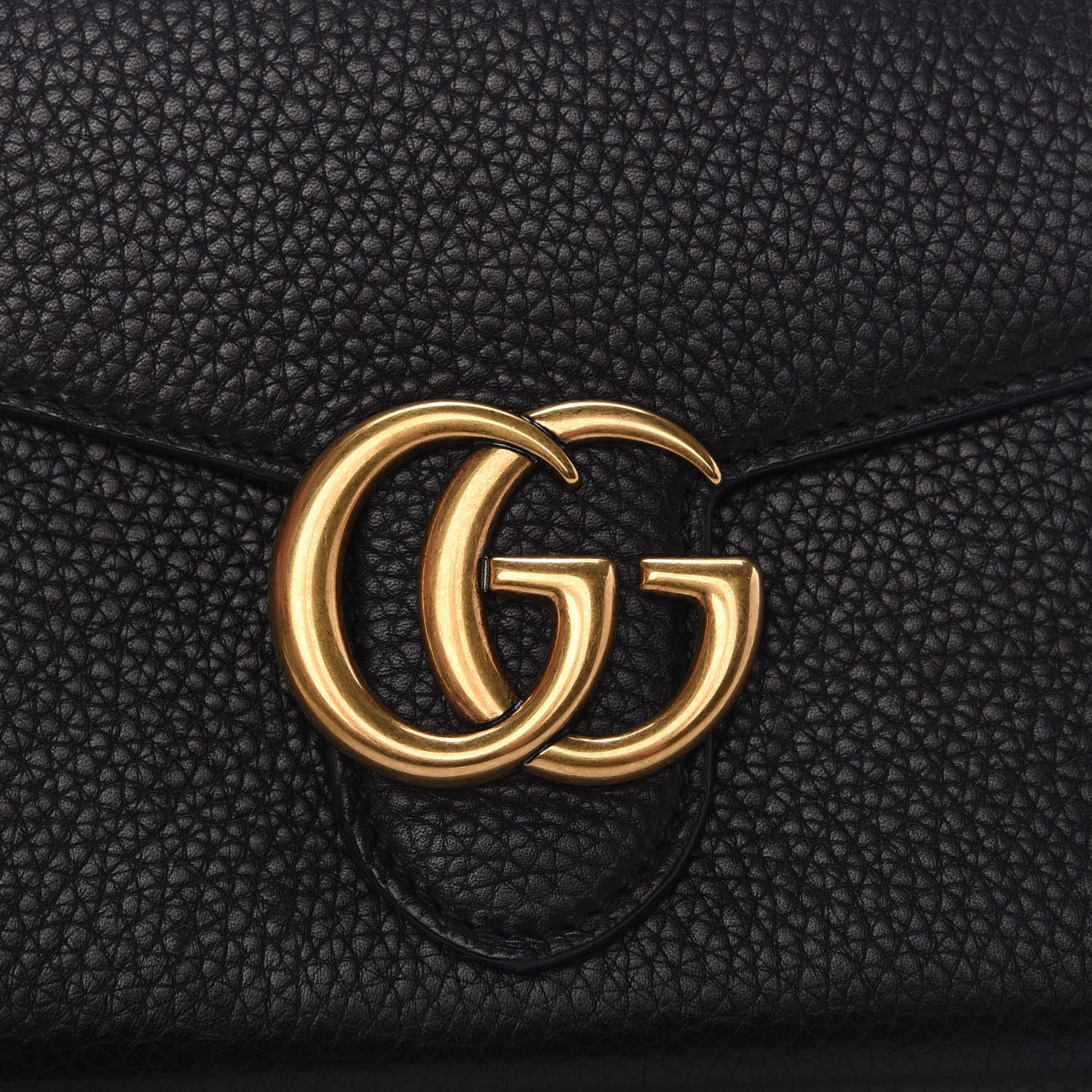 Gucci Calfskin GG Marmont Chain Wallet Black 13 of 14