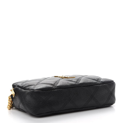 Saint Laurent Grained Lambskin Quilted Mini Becky Double Zip Bag Black 4 of 12