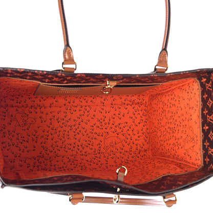 Louis Vuitton Calfskin Catogram City Steamer Cabas XXL Orange Marron 6 of 11